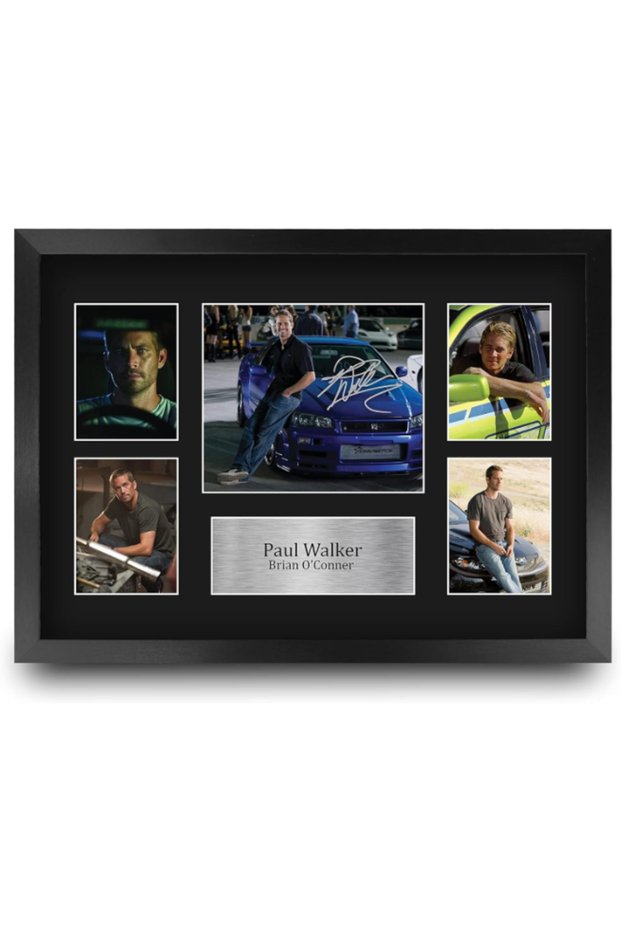 Paul Walker Fast and Furious 16 x 12 inch (A3) Printed Gifts Signed Autograph Picture Display for Movie Memorabilia Fans - 16" x 12" Framed