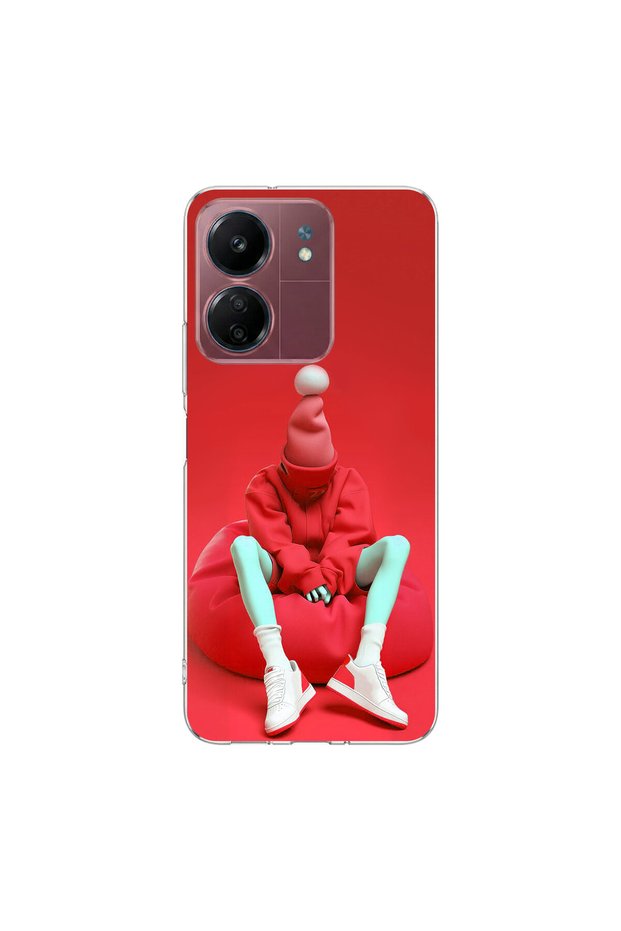Redmi 13C Compatible No Face 7 Design Transparent Case
