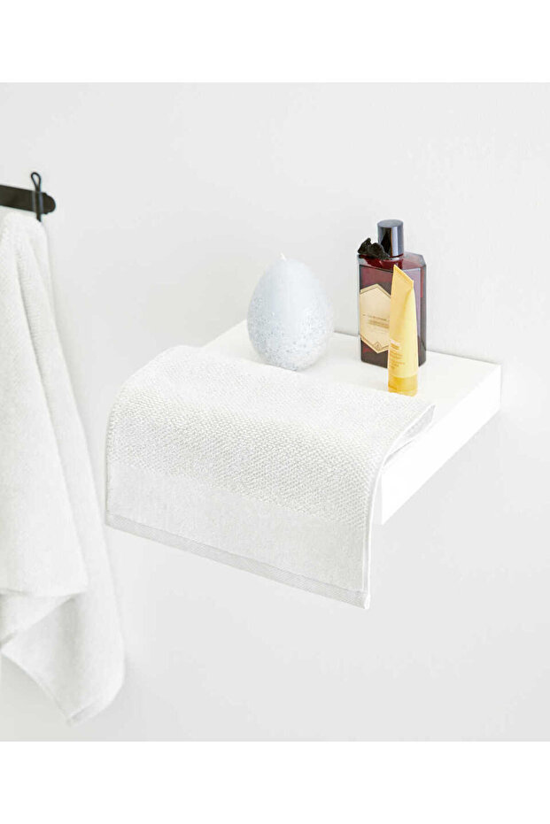 Sardes 100% Organic Cotton Hand Towel 30 X 50 cm Beige Velvet Texture Gots Certified