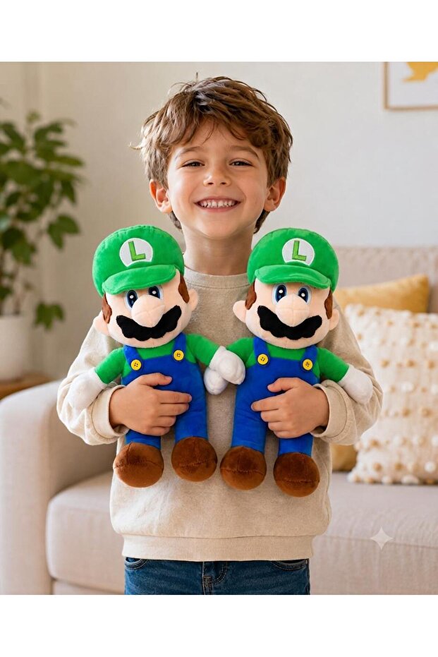 Imported Velvet Fabric Super Mario Luigi Plush Toy 27 cm Pack of 2 Sleeping Playmate Medium Size