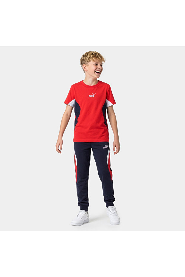 Crew Neck Short Sleeves T-shirt with Colourblock Design - 2