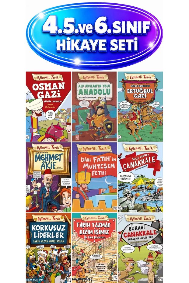 Osman Gazi the Great Founder,Alp Arslan's Path in Anatolia,Hidden Founder Ertuğrul Gazi,4.5.Ve 6. Class Fun History 8 Book Set