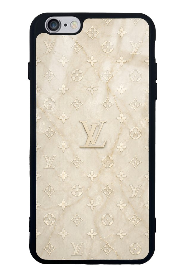 iPhone 6 Plus Cream Gold Lv Design Glossy Phone Case