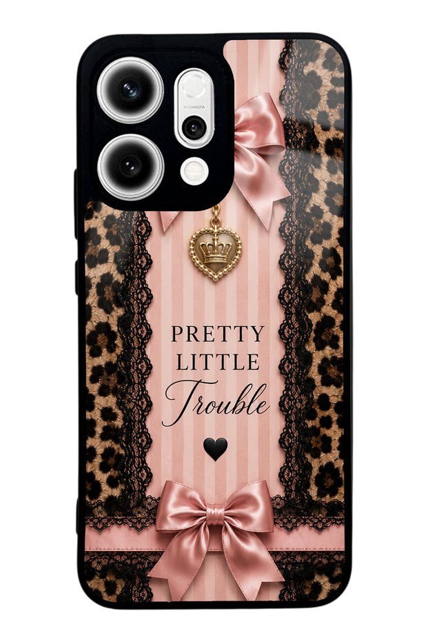 Oppo Reno 14 Pretty Leopard Bow Design Glossy Phone Case