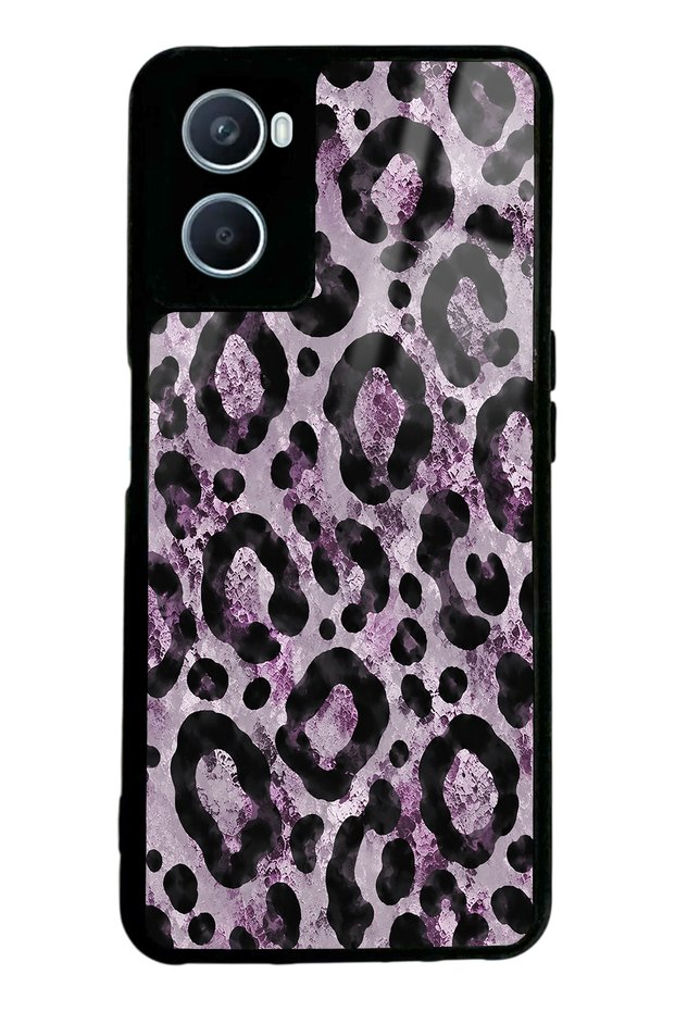 Oppo A96 Soft Lilac Leopard Design Glossy Phone Case