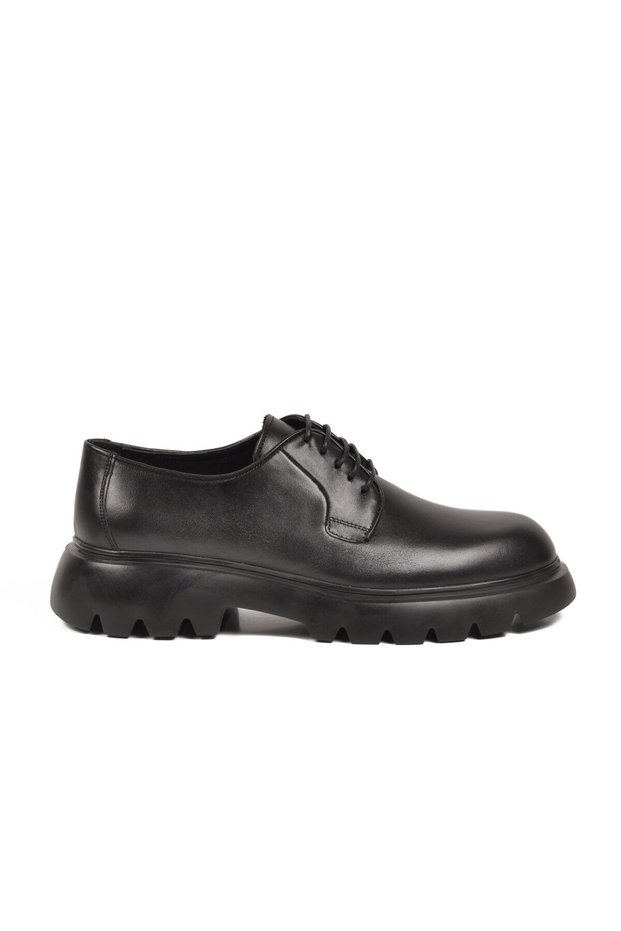Black Genuine Leather Men's Casual Shoes m