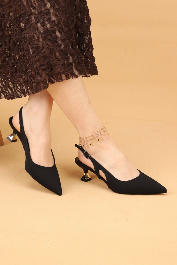Women's Short Heeled Evening Dress Shoes High Heels