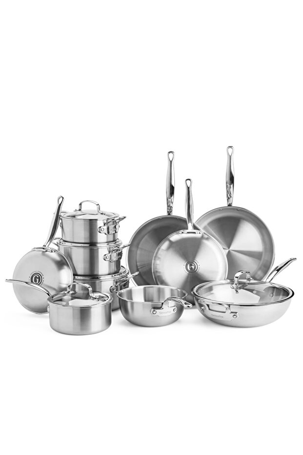 Premiere Pro 5-Ply Stainless Steel 17 Piece Cookware Set