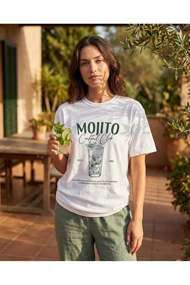 Mojito Club Printed Unisex Oversize T-Shirt