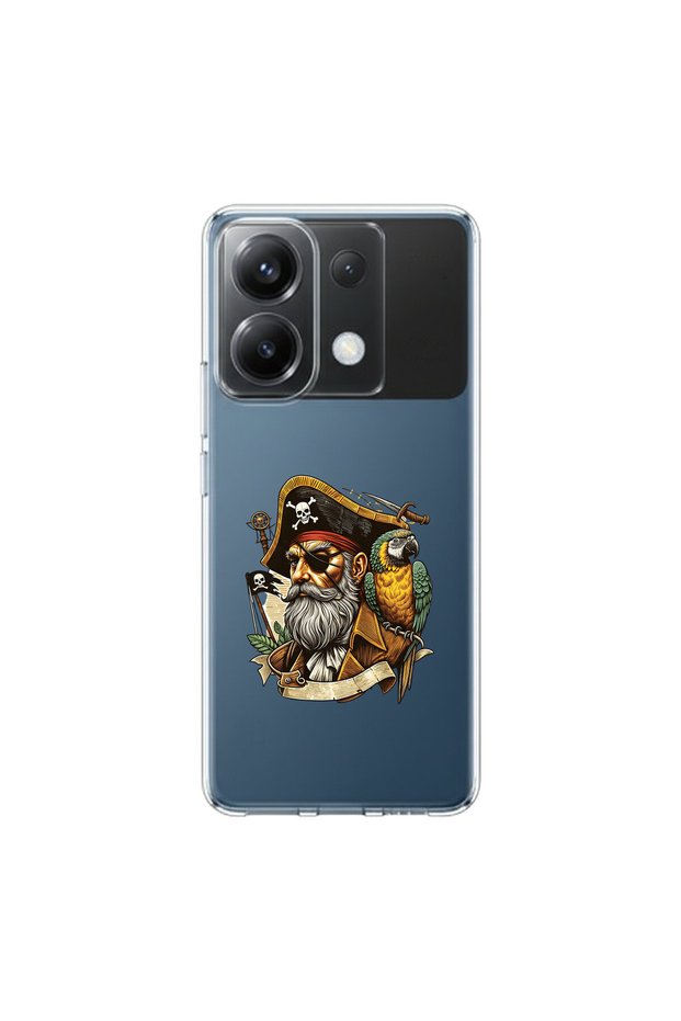 حافظة شفافة متوافقة مع Poco X6 بتصميم Pirates 3