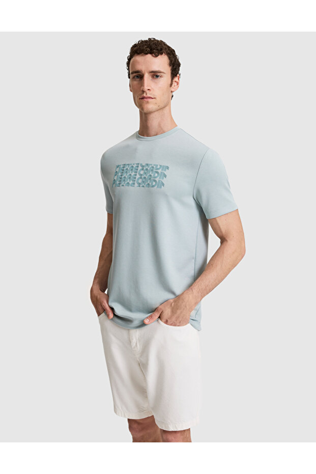 Dark Mint Regular Fit Crew Neck T-Shirt 50321063-Vr152
