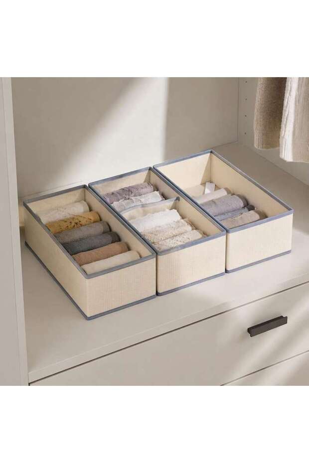 Avria 3- Piece Set Storage Box 20x38x12cm - Beige