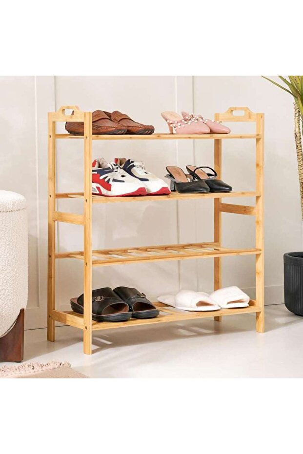 Calida 4-Tier Bamboo Shoe Rack 68.5x26x75.5cm - Natural