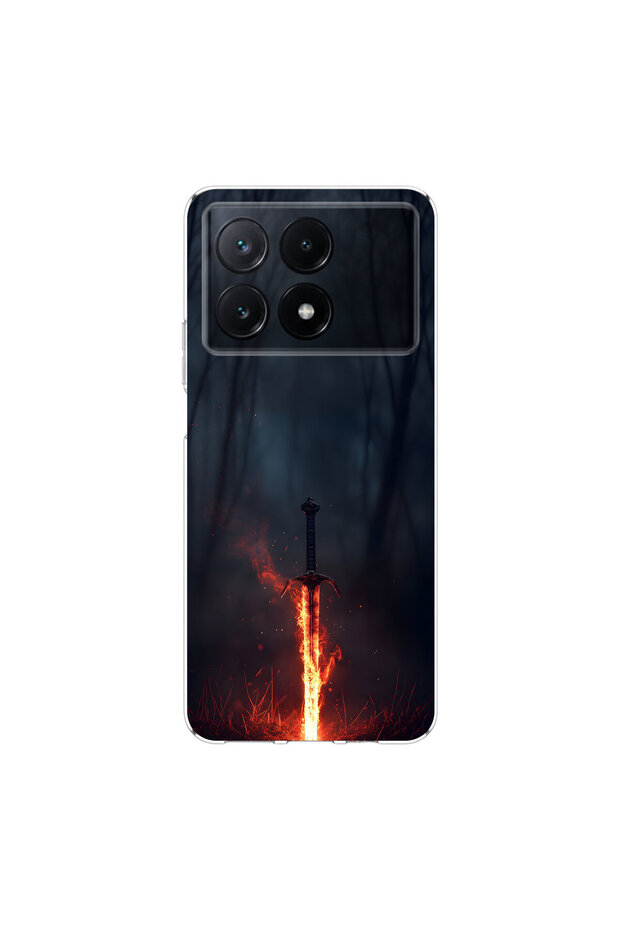 حافظة شفافة متوافقة مع Poco X6 Pro بتصميم Battle 3