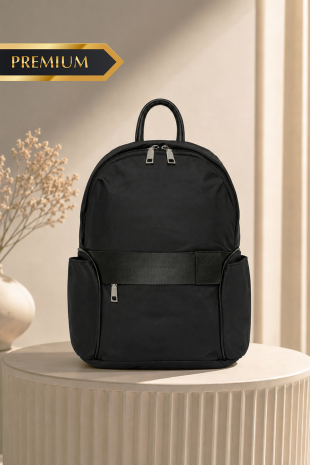 Premium Quality Women's Backpack with Fabric 4-Compartment Side Pockets, Waterproof