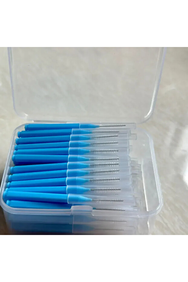 80pcs 1.2 mm Blue 80/160 Pcs/Box I-type push pull interdental brush 0.6-1.5Mm Cleaning Between Teeth
