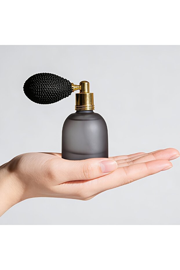 Black bottle Colorful high-end mini airbag perfume bottle, round small capacity portable, reusable p