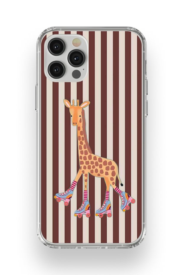 Cute Giraffe Patterned Transparent Phone Case Compatible with iPhone 12 Pro