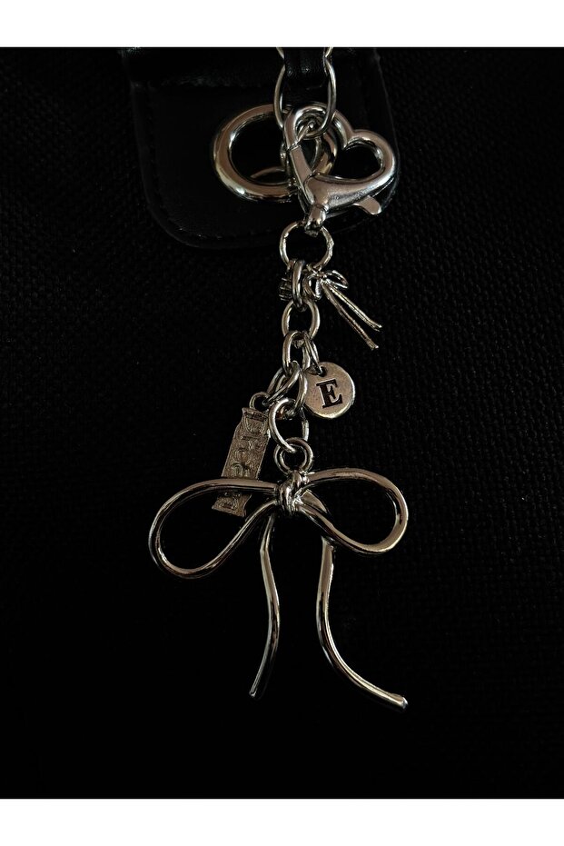 Ribbon E Letter Keychain & Bag Charm