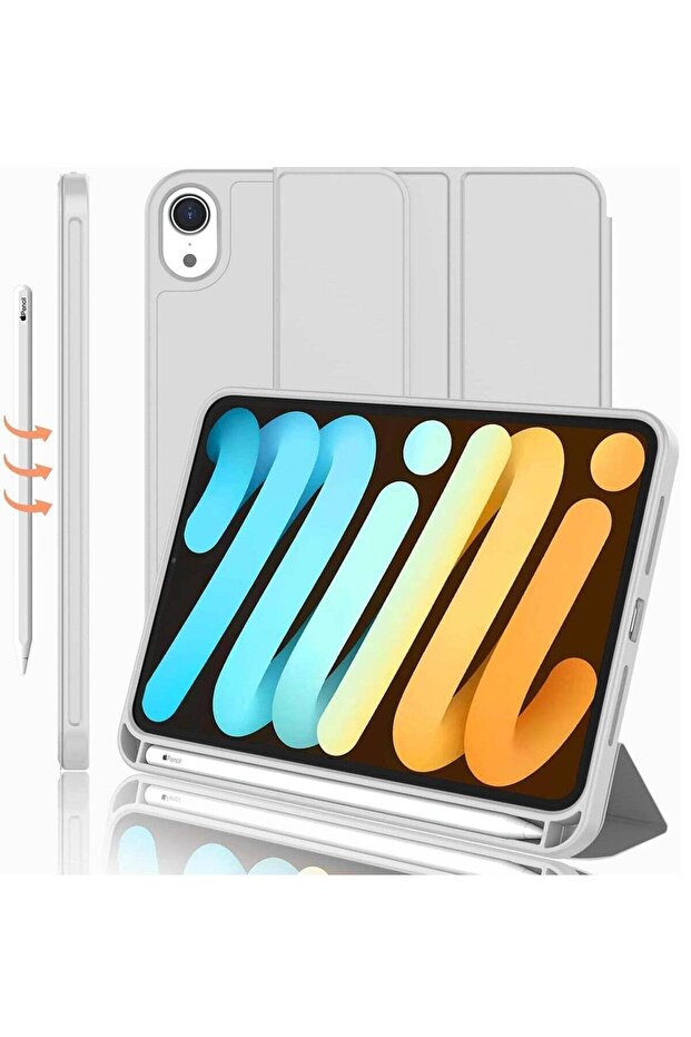 NEW Smart Case with Pencil Holder Compatible with iPad Mini 6, Trifold Stand Smart Case