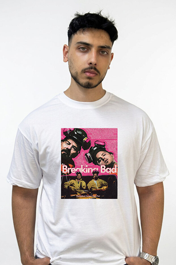 Breaking Bad_1 Design Printed Oversize White T-Shirt