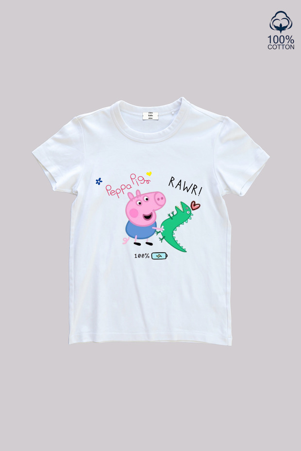 Peppa Pig Printed 100% Cotton Short Sleeve Unisex Kids T-Shirt