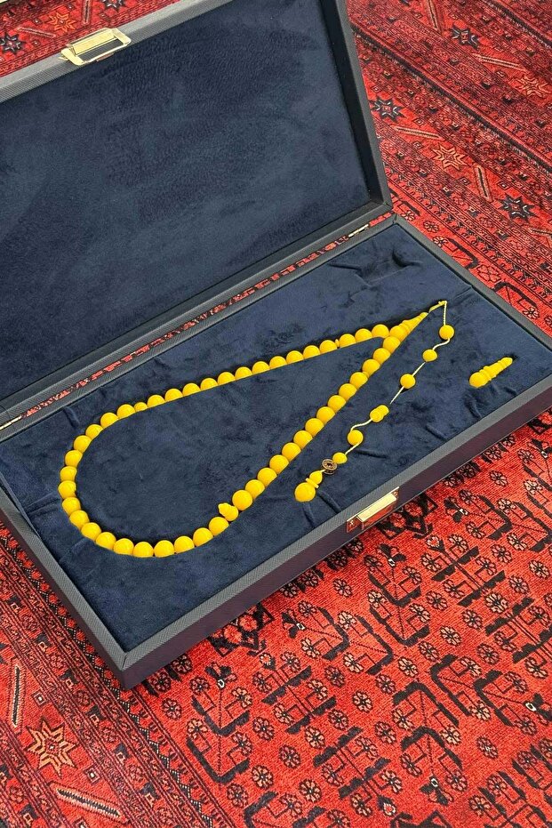 Yellow Color Special Boxed 45 Beaded Old Bowling Ball Prayer Beads