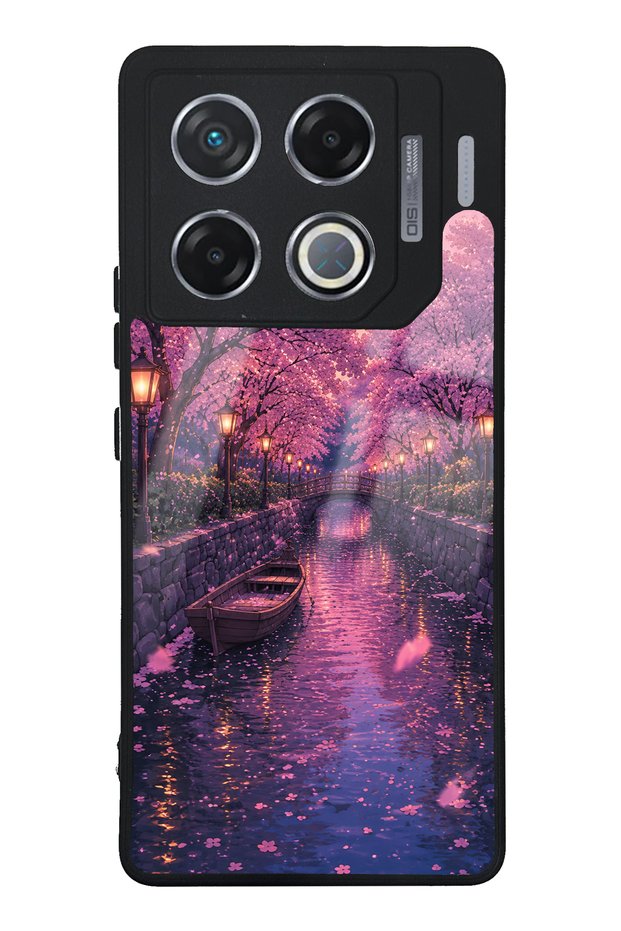 Infinix Gt 20 Pro Sakura Twilight Canal Design Glossy Phone Case