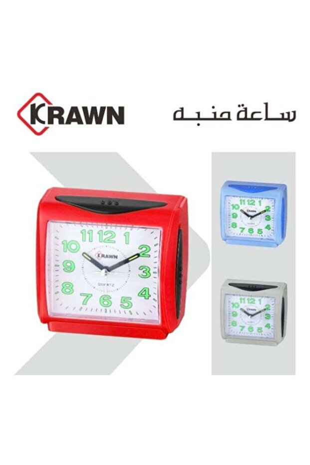 ساعة منبه كوارتز من كراون مع جرس، متعددة الألوان، تعمل بالبطارية
