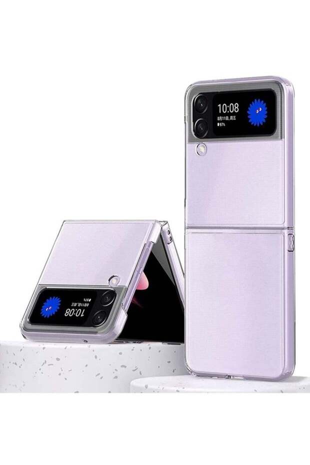 Slim Case Compatible with Samsung Galaxy Z Flip 4, Transparent Hard PC Cover - Clear