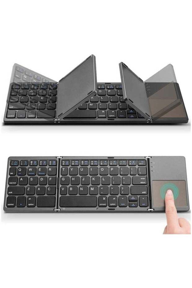 Foldable Bluetooth Keyboard, Rechargeable Portable Wireless Keyboard with Touchpad compatible with Iphone12 Pro Max,Tablet,iPad