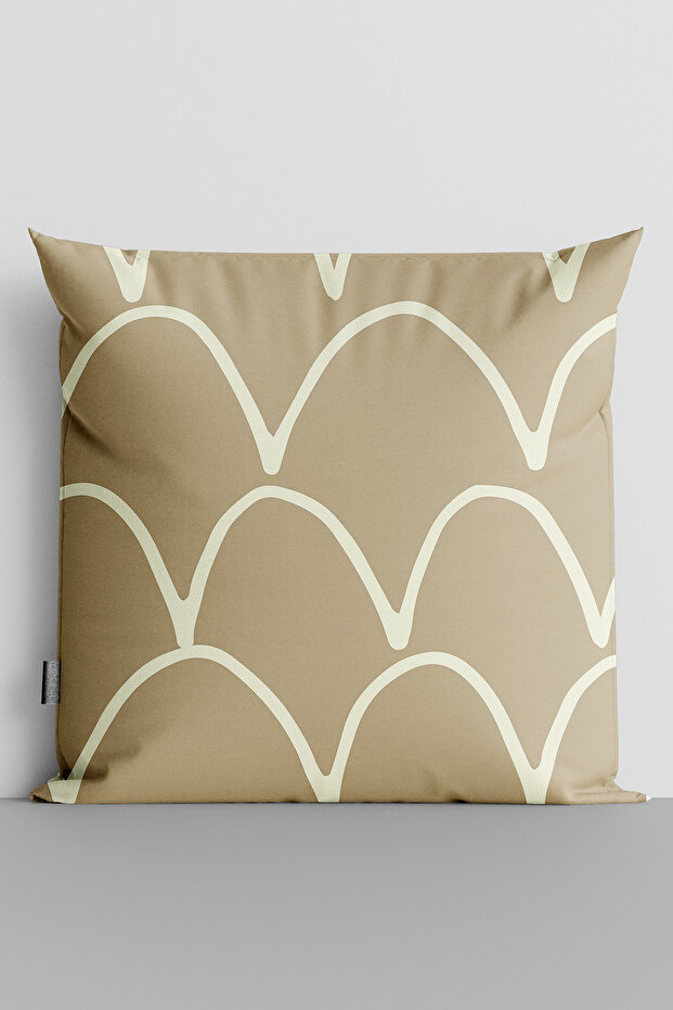 White Wavy Lines Double Sided Digital Printed Throw Pillow Cover - 2461