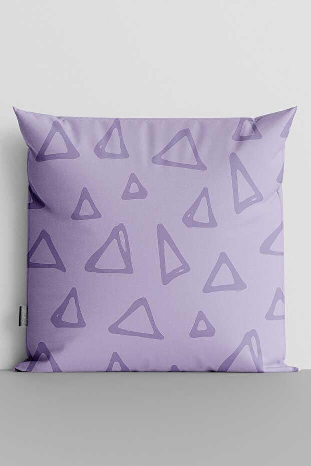 Purple Triangles Double Sided Digital Printed Pillow Throw Pillow Cover-1459
