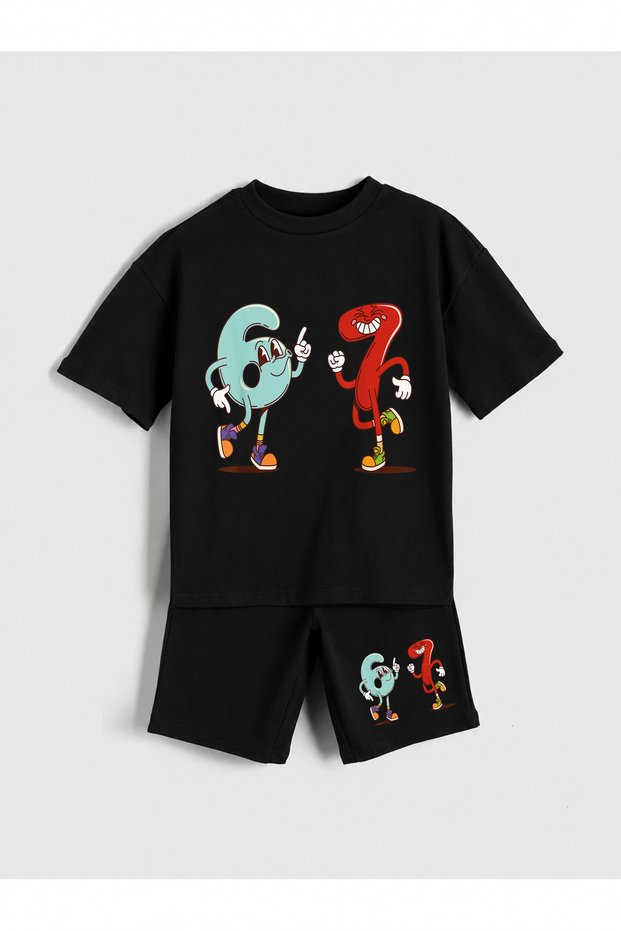 Six Seven Printed Boys' Shorts Set (100% Cotton)