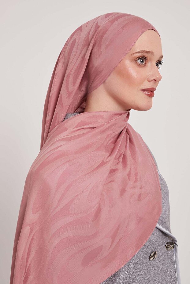 Pink Abstract Pattern Grazia Shawl - 3
