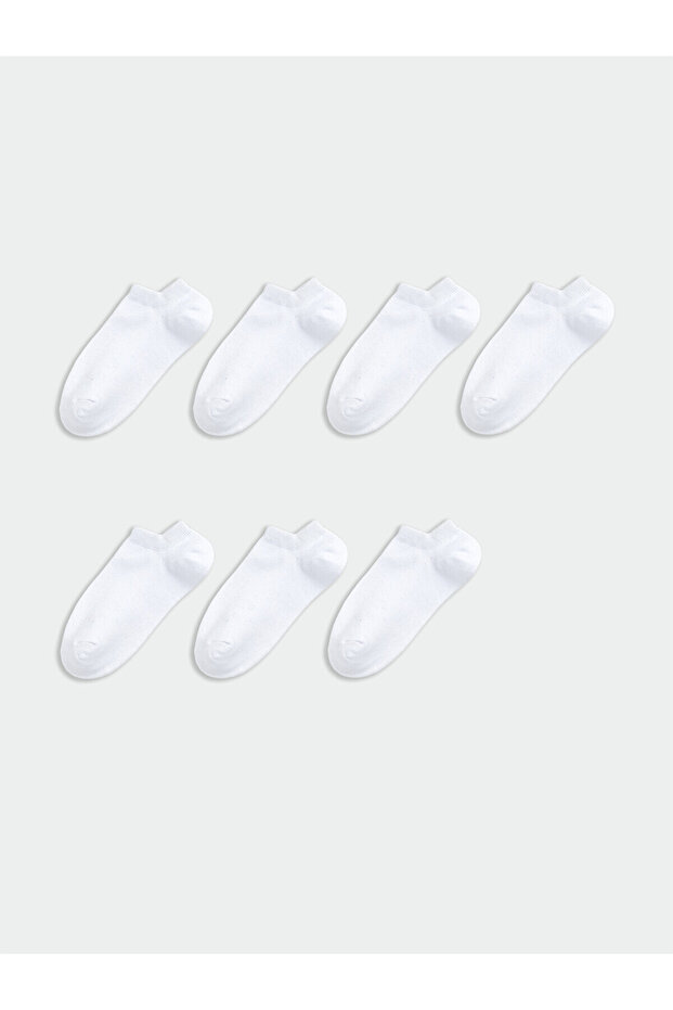 Two Mt Shop Quality Lcw Dream White Plain 7-Pack Women's Sneaker Socks