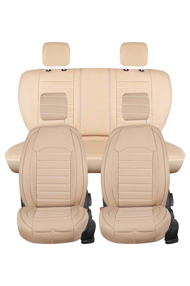 Dodge Nitro Luxury Leather 5-Piece Set Auto Seat Cover Beige