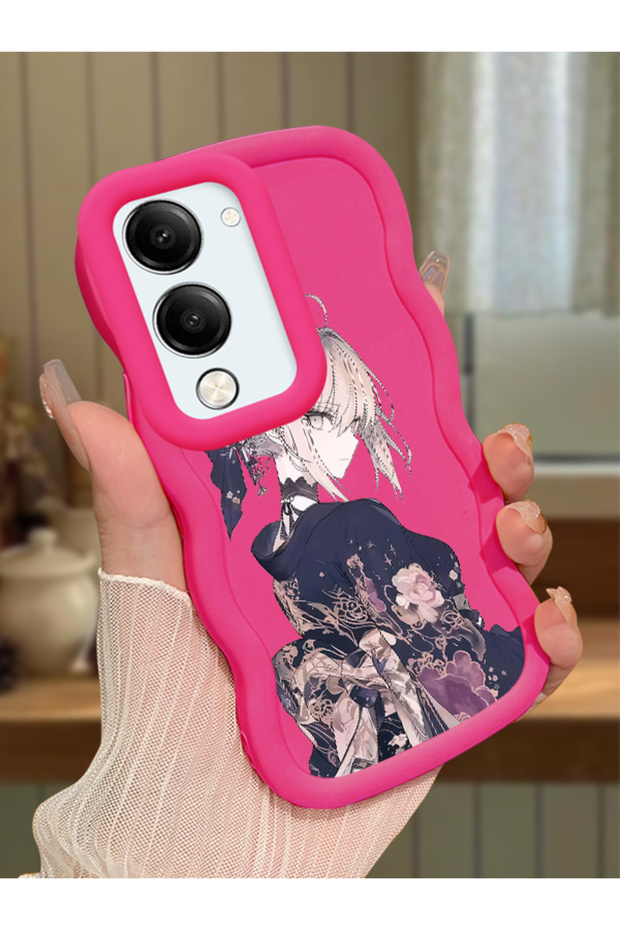 Vivo Y29S Compatible Case Camera Protector Red Silicone Couple Phone Case Girl Pattern