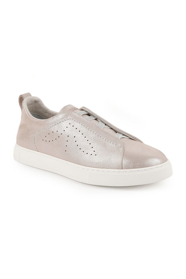 Women's Sneaker Laceless Slip-On Metallic Shiny Lightweight Eva Sole Daily Comfortable Stylish Sports Shoes Lz5885