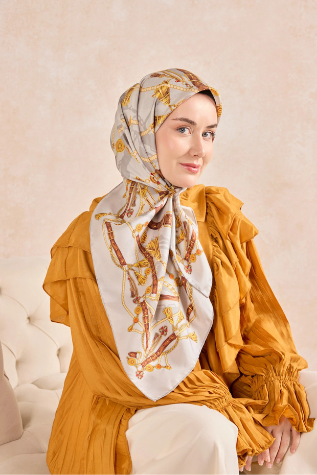 Twill Silk Patterned Scarf 11530