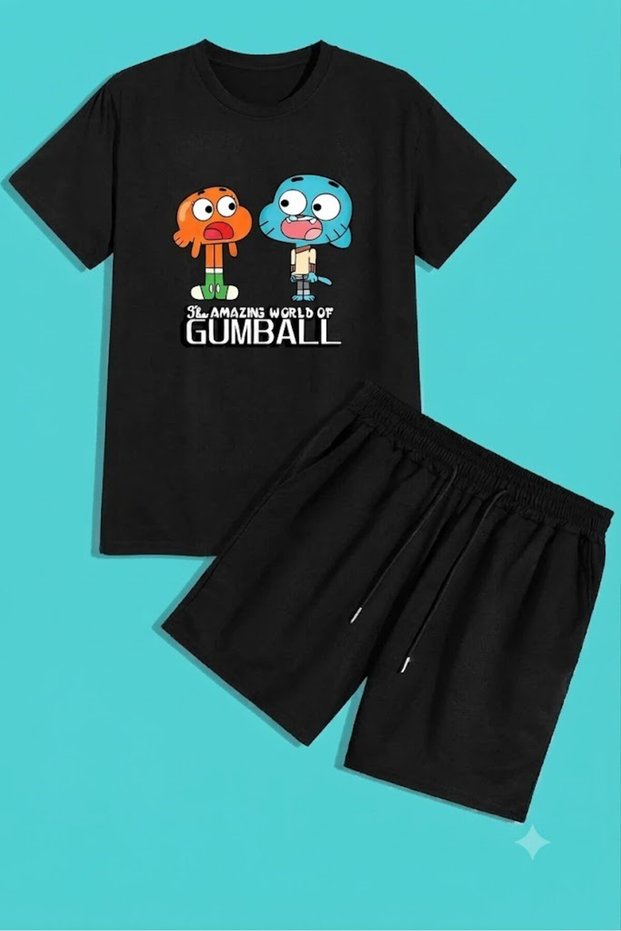 Unisex Gumbal Printed Shorts and T-Shirt Set