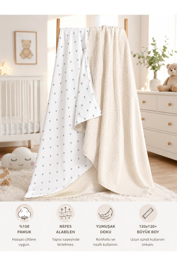 Double-Sided Baby Pique Muslin Blanket - Muslin Pique Blanket 120X120