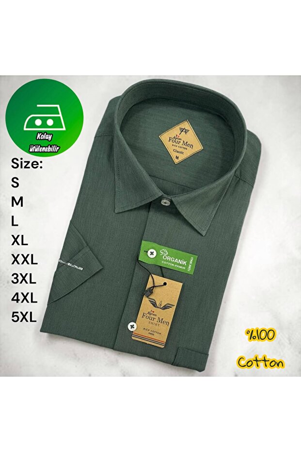 100% Cotton Linen Short-Sleeved Shirt