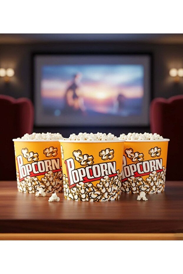كوب فشار بلاستيكي، دلاء فشار، مكون من 3 قطع - Plastic popcorn cup, popcorn buckets, made of 3 pieces