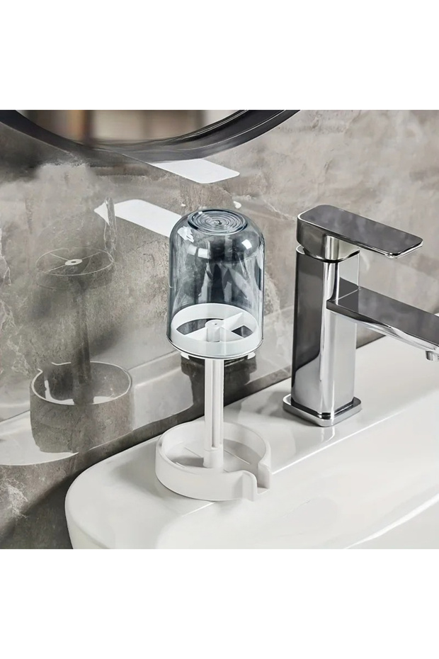 Blue Toothbrush Holder Withdust Cover Drainage Design Plastic Multifunctional Bathroom Toothbrush an