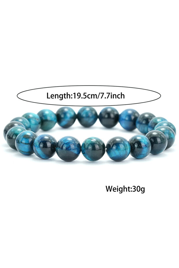10mm 6/8/10/12mm Premium Beaded Bracelet Men Women Natural Blue Tiger Eyes Stone 4 Sizes Elastic Ban