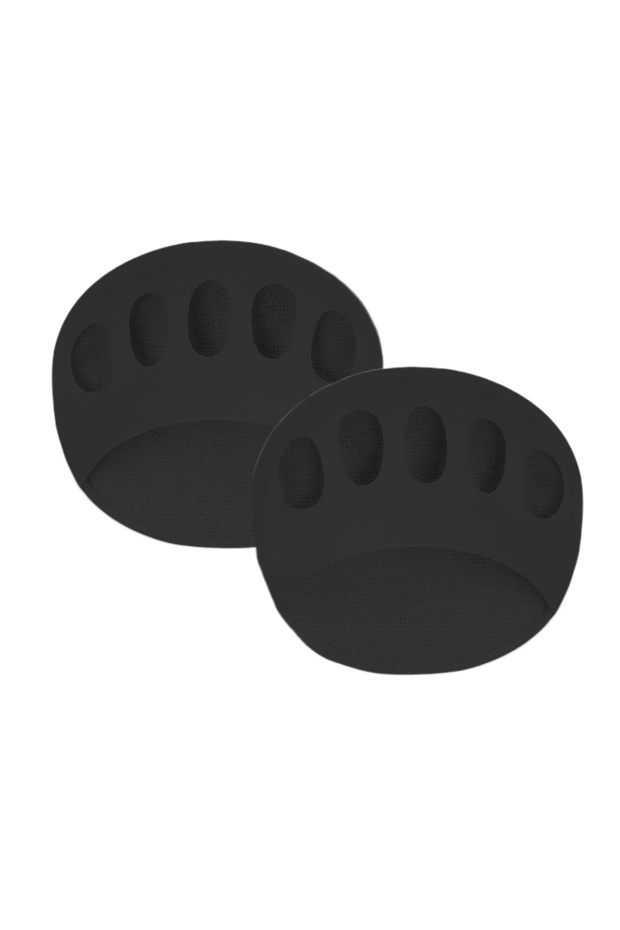 2PC-Black 2pc Forefoot Invisible Comfort Socks With Anti-Slip Metatarsal Support And Toe Separator F