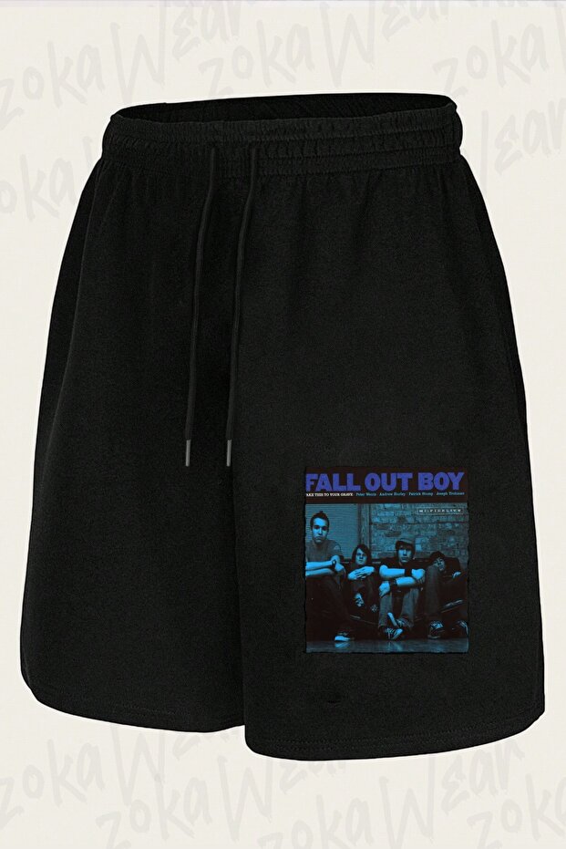 شورت مطبوع بتصميم Fall Out Boy للجنسين