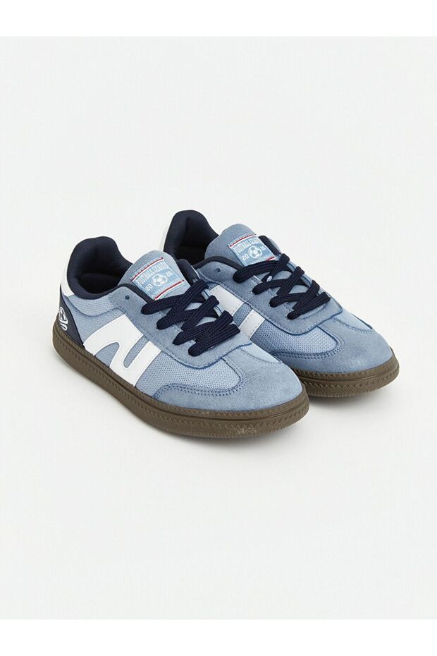 Lcw Steps Blue Suede Look and Mesh Boys' Sports Shoes