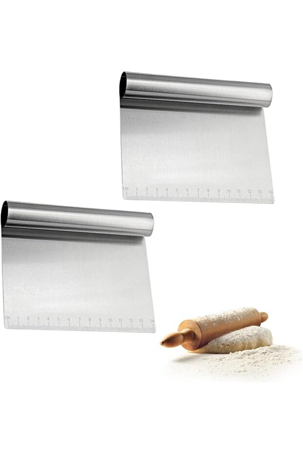 2 Pcs Stainless Steel Food Scraper and Chopper Large Griddle Spatula Kitchen Tool Gadget by